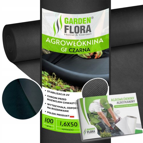 Agrartextil - Agrotextil-Mulchen (Unkrautbekämpfung) GF Agro schwarz 160 x 5000 cm 100 g/m² + LEITFADEN FÜR Agrotextilien GARDENFLORA Agrotextilien Gemeinschaftsarbeit