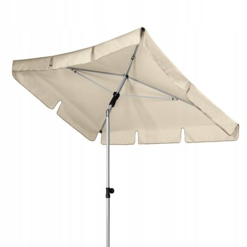 Sonnenschirm für Terrasse und Garten - Klassischer Doppler-Regenschirm, Beige und Braun, 180 x 227 cm