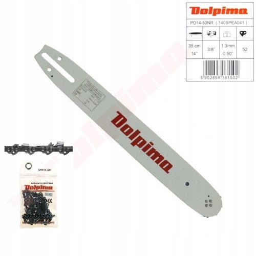  FÜHRUNG + 1x DOLPIMA-KETTE 14" 52OG 3/8 1,3mm