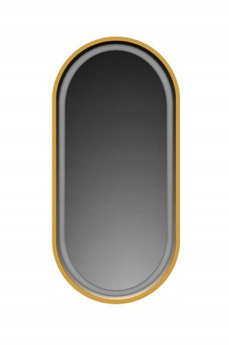  Ovaler Spiegel Gold 50/115 sandgestrahlt + LED