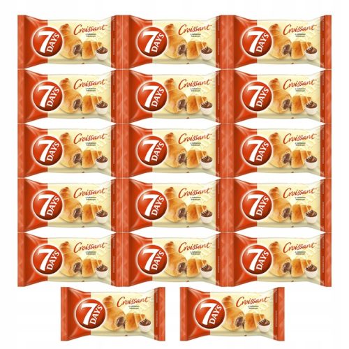 7Days Croissant mit Kakaofüllung 17x60g - Perfekter Snack für Unterwegs