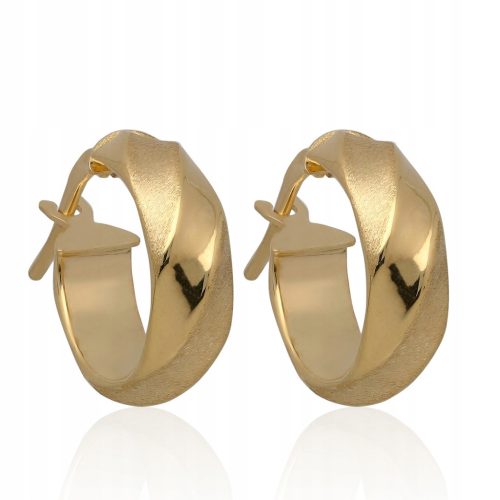  Gold-Creolen, glänzend matt 10mm, 585er Gold
