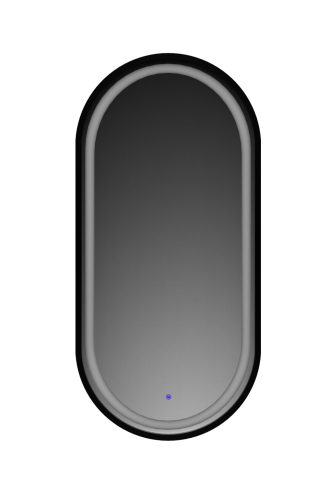  Ovaler Spiegel schwarz 60/95 + LED + Schalter