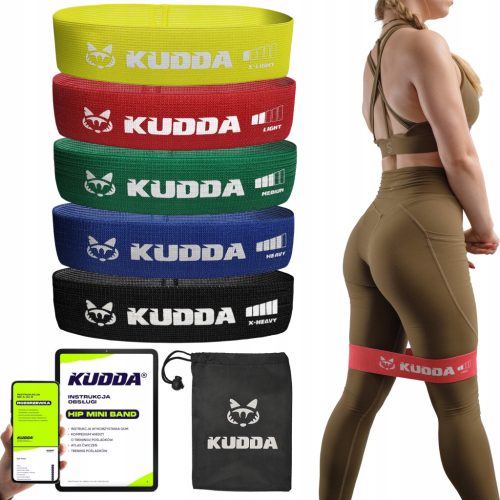  Set mit 5 Mini-Stoffbändern für HIP-BAND-Übungen