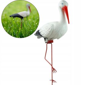  GARTENSTORCH, STEHEND, GARTENFIGUR, GROSSER STECKVOGEL