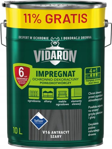  VIDARON Schutzimprägnierung Anthrazitgrau V16 10L