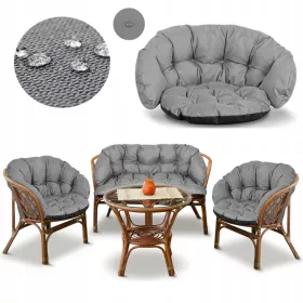  GROSSES SET KISSEN FÜR RATTAN-GARTENMÖBEL