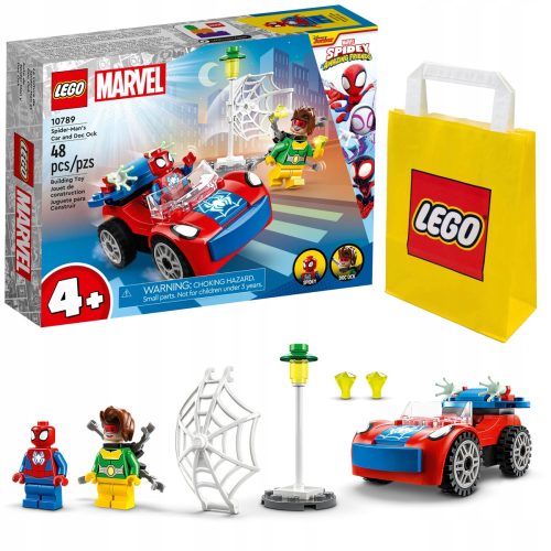  LEGO Super Heroes 10789 Spider-Man und Doc Ock Auto + LEGO Papiertüte 6315786 Gelb 24x8x18 cm
