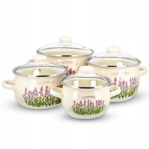  Emajlo LAVENDER Topfset, Stahl, 8-tlg.