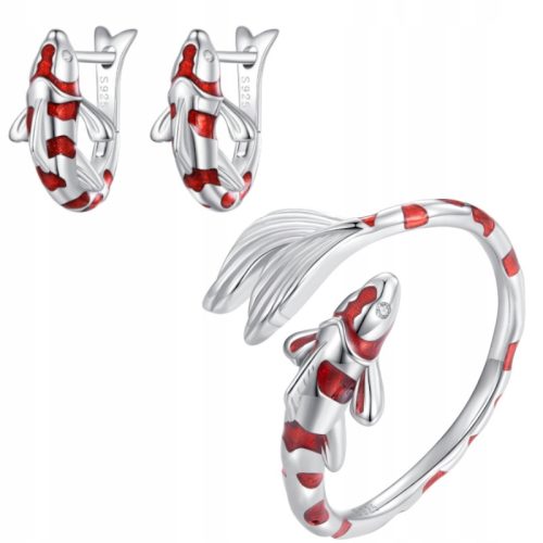  Set KOI FISH Ring und Ohrringe S925
