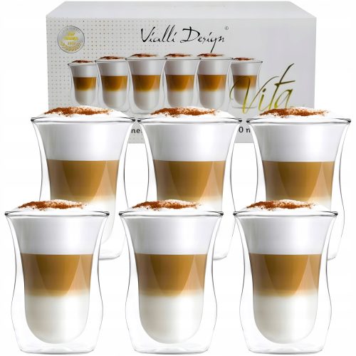 Gläser und Tassen Vialli Design Cappuccinogläser 300 ml 6-tlg.
