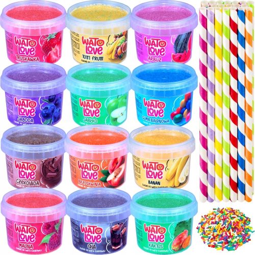  WatoLove Zuckerwattegerät 12 farbige Zucker für Zuckerwatte WatoLove mehrfarbig 1 W