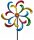  GARTENDEKO Wind WINDMÜHLE Regenbogen 160cm