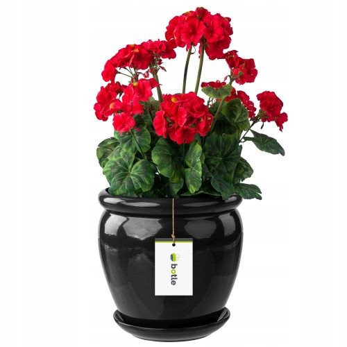Töpfe und Pflanzgefäße für den Außenbereich und den Garten Botle Blumentopf 28 cm x 28 x 30,5 cm Durchmesser 28 cm Keramik schwarz