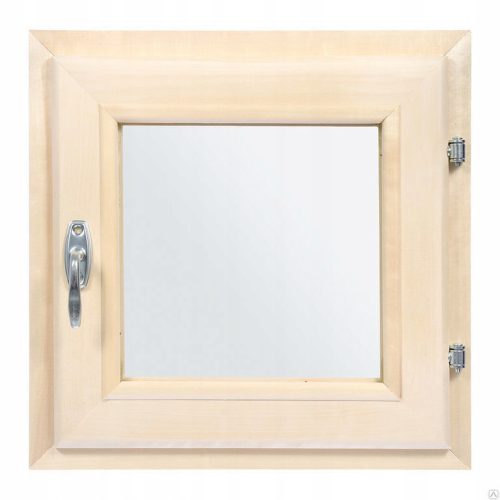 Saunafenster aus Holz Erle 50*50 Verglasung