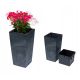 Töpfe und Pflanzgefäße für den Außenbereich und den Garten Valle Verde Blumentopf 33 cm x 33 x 60 cm aus Kunststoff in den Farben Grau und Silber