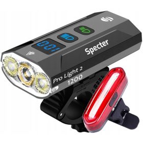    Spectre ProLight2 Fahrradlicht 1200 lm USB + Spectre YQ-Y19 Fahrradlicht 120 lm Akku