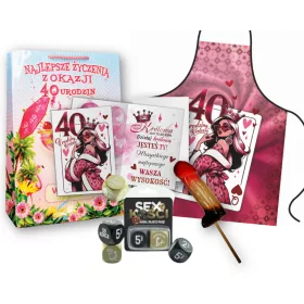    Ein spezielles Set für eine 40-jährige Frau. Ein Geschenk zum 40. Geburtstag für sie, ihre Frau