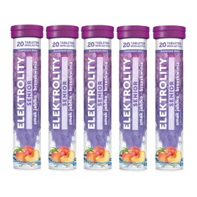   Elektrolyt-Supplement Senior mit Apfel-Pfirsich-Geschmack - 5 Packungen mit je 20 Brausetabletten