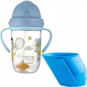   Doidy Cup grauer Trinklernbecher mit Griffen 200 ml + Canpol Auslaufsicherer Becher 270 ml EXOTISCHE TIERE 6 Monate+