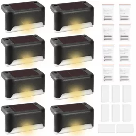  Vortex Solar-Schraubleuchten, schwarz, 4,6 cm, 8 Stk.