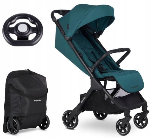  EASYWALKER Jackey Kinderwagen Teal Green + Lenker für Easywalker Kinderwagen schwarz