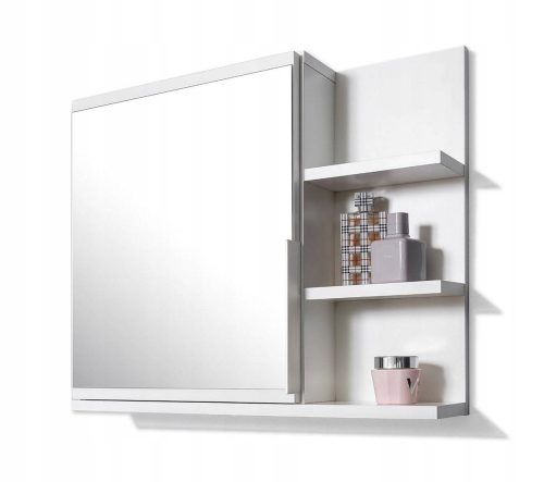 Weißer Schrank mit Spiegel und LED, Badezimmerschrank
