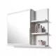 Weißer Schrank mit Spiegel und LED, Badezimmerschrank
