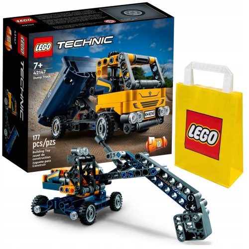  LEGO Technic Muldenkipper 42147 + LEGO Papiertüte 6315786 gelb 24x8x18 cm