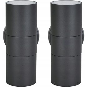    VidaXL Gartenwandleuchte in den Farbtönen Grau und Silber GU10 3 W