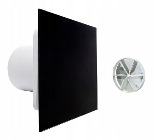 Ventika KLIQ100BASE + KLIQFP180GLASSBLK Badezimmerventilator 100 mm
