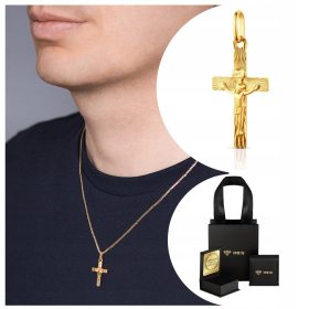  GOLDANHÄNGER 585 KREUZ JESUS CHRISTUS GRAVUR