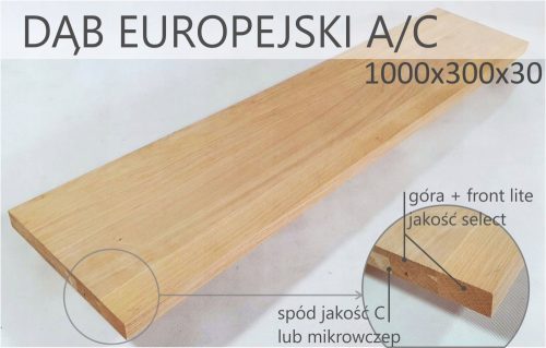 Stufen aus europäischer Eiche wählen A/C 1000x300x30mm