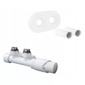    WEISSES DUOPLEX+-Thermostatventil mit doppelter ovaler Abdeckung