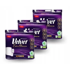   VELVET EXCELLENCE PREMIUM COMFORT Toilettenpapier 5x9 Rollen - 4-lagig für höchsten Komfort