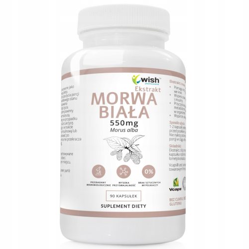 Weiße Maulbeerblatt-Extrakt 550mg 10:1 - 90 Vegane Kapseln von WISH PHARMACEUTICAL