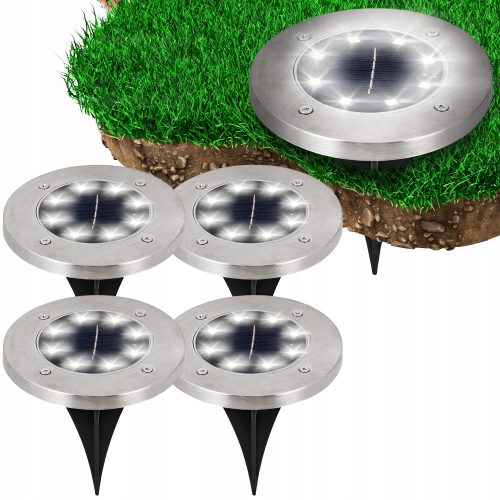  Ledhoff Einbau-Solarlampe Silber 12 cm 4 Stk.