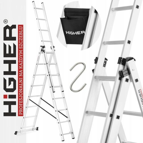 Höhere Leiter 6,48 m Aluminium 3 x 8 bis 150 kg