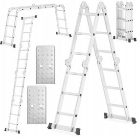   Gelenkleiter aus Aluminium, klappbar, multifunktional, 4x3 HIGHER + Plattform