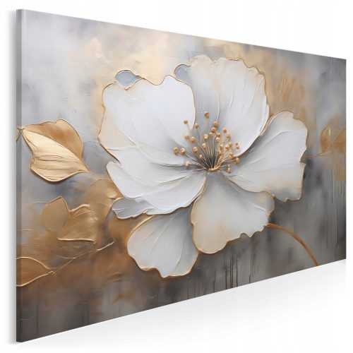 Bilder an der Wand 100901 Leinwandgemälde GOLDBLUME, WEIßE BLÜTENBLÄTTER