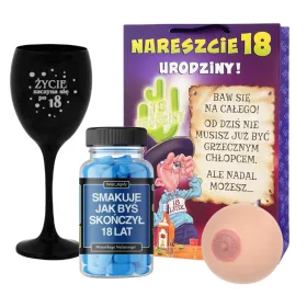    LUSTIGES SET + PILLEN FÜR DEN SOHN EINES FREUNDES, GESCHENK ZUM 18. GEBURTSTAG