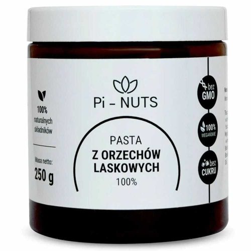 PI-NUTS 100% Haselnusspaste, 250g - Vegan & Ohne Zuckerzusatz