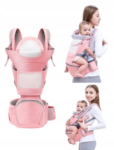 Ergonomische Babytrage mit Hüftgurt Goldstart E001, rosa