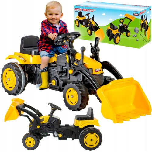  MalPlay Kindertraktor Schwarz, Gelb