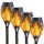  Interlook eingebettete Solarlampe, schwarz, 51 cm, 4 Stk.