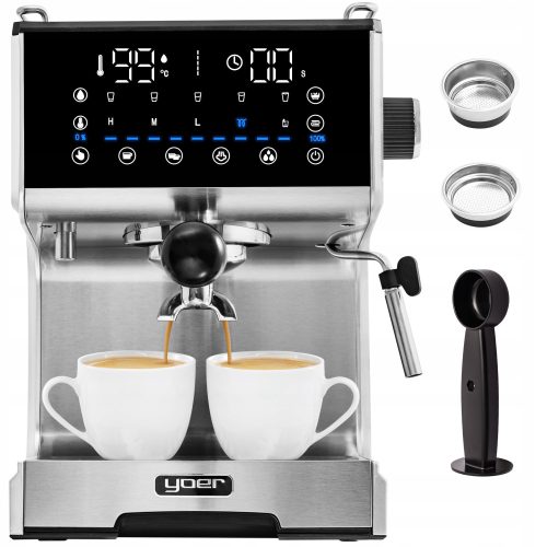  Yoer Barisso 1350 W Siebträger-Espressomaschine, Silber/Grau