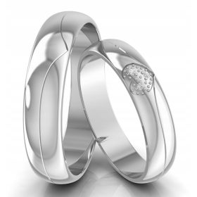  EHERING MIT HERZ, WEISSES 585er GOLD, HERZMUSTER