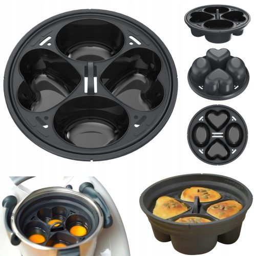  thermoCOOKING SteamStars(R) EGGS Eierkocher für VORWERK Thermomix TM6 und TM5 schwarz