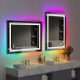  LED-Badezimmerspiegel mit RGB-Hintergrundbeleuchtung 60x80cm