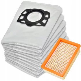    Synthetik-Staubsaugerbeutel ASH-9535 10 Stk. + Profi&Home-Filter für Kärcher-Staubsauger 2.863-005.0